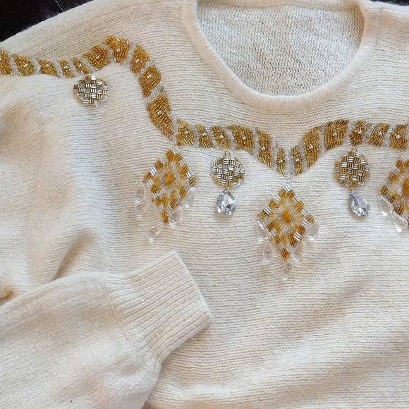 Vintage Sweaters - Vintage 1980's Beaded Sweater